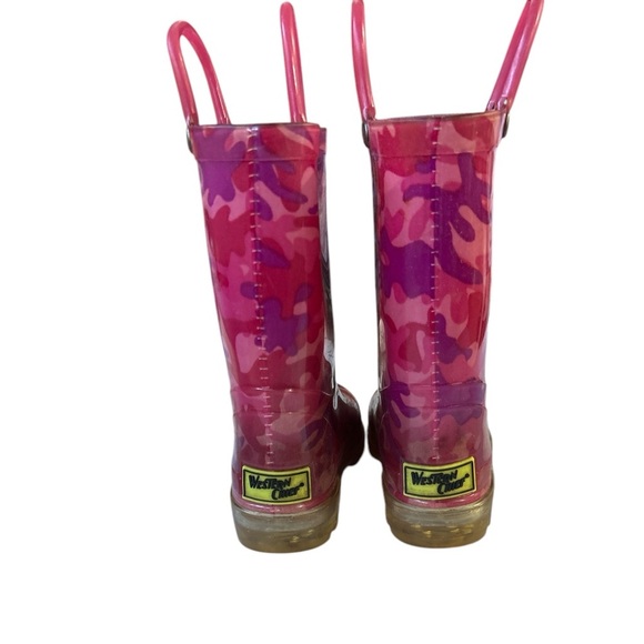Western Chief Girls pink camo rubber rainboots Toddler Sz 9 No removable insole. - Picture 3 of 9
